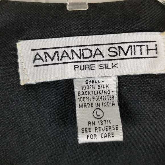 Amanda Smith Pure Silk Sequin Beaded Vest Size Large Stars Metallic Event Party - Picture 3 of 10